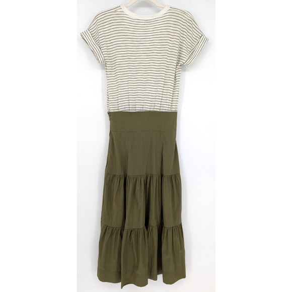 Veronica Beard Trail Mixed Media Dress Fern Green XS Cottage Quiet Luxury Preppy - Picture 8 of 12